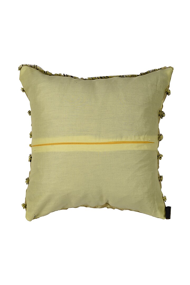 Lime Yellow Linen Blend Cushion Cover by Solasta at Pernia's Pop Up Shop