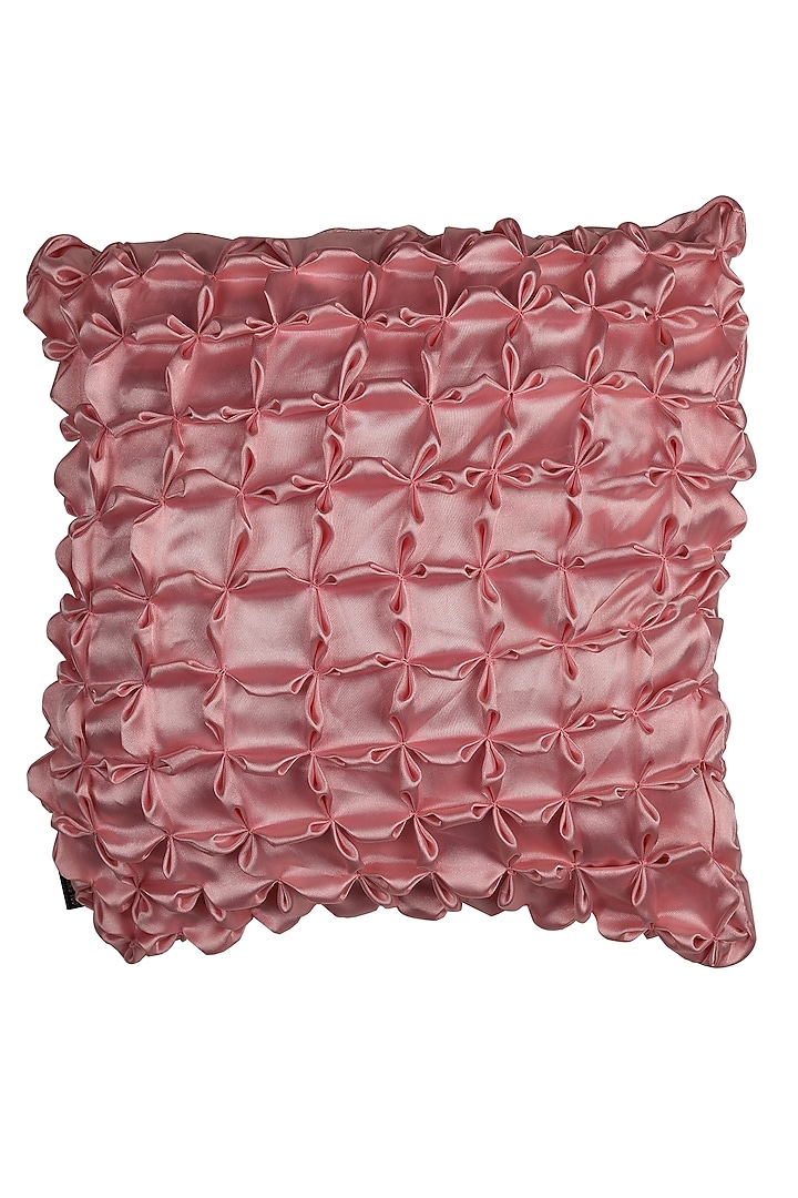 Pink Satin Floral Smocked Cushion Cover by Solasta at Pernia's Pop Up Shop