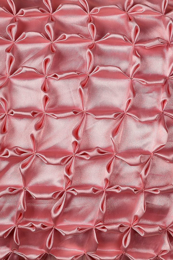 Pink Satin Floral Smocked Cushion Cover by Solasta at Pernia's Pop Up Shop