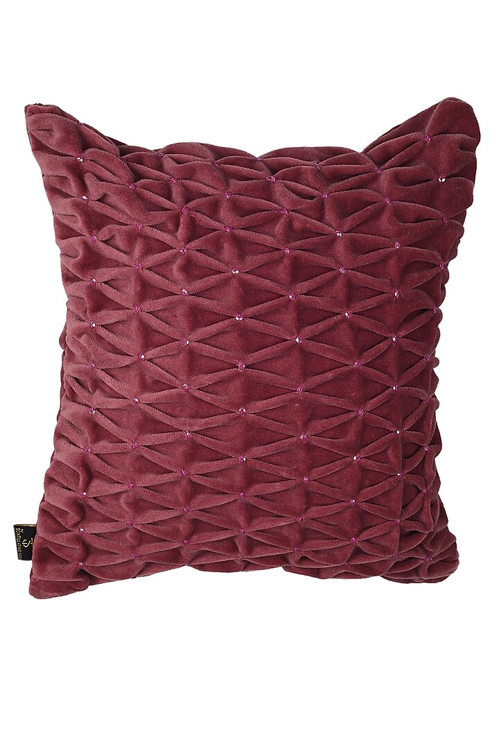 Violet Satin Embellished Cushion Cover by Solasta at Pernia's Pop Up Shop