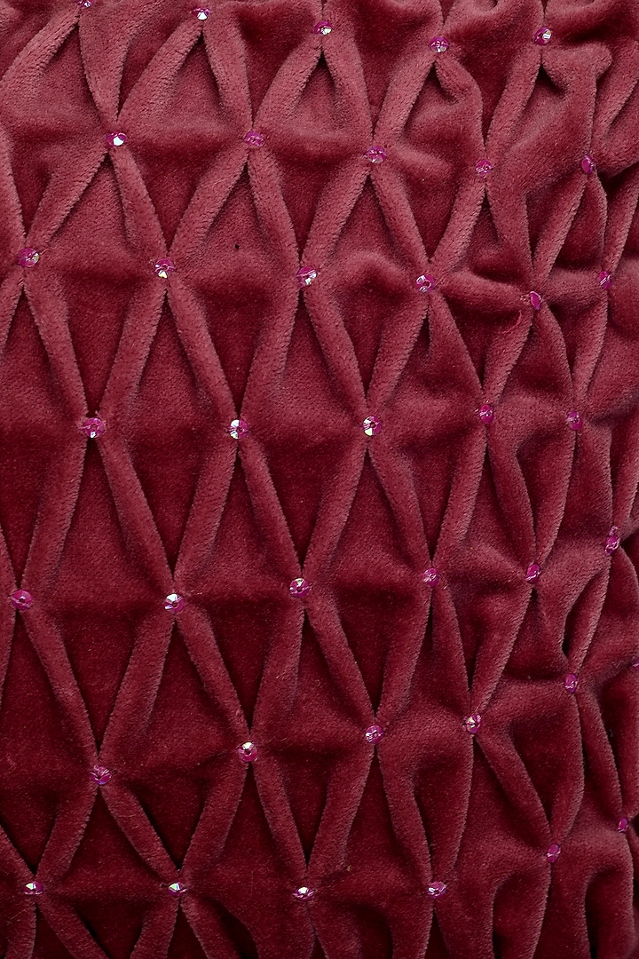 Violet Satin Embellished Cushion Cover by Solasta at Pernia's Pop Up Shop