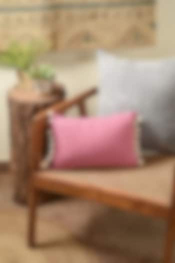 Pink Cotton Cushion Cover by Solasta