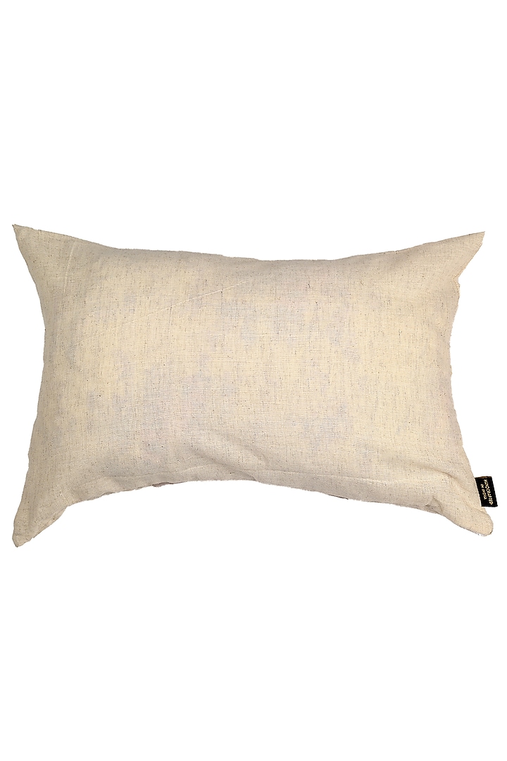 Beige Linen Patchwork Cushion Cover by Solasta at Pernia's Pop Up Shop
