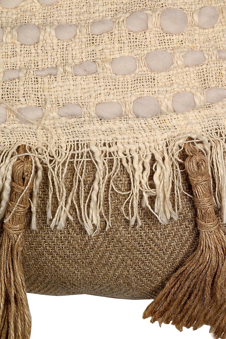 Beige Cotton Cushion Cover by Solasta at Pernia's Pop Up Shop