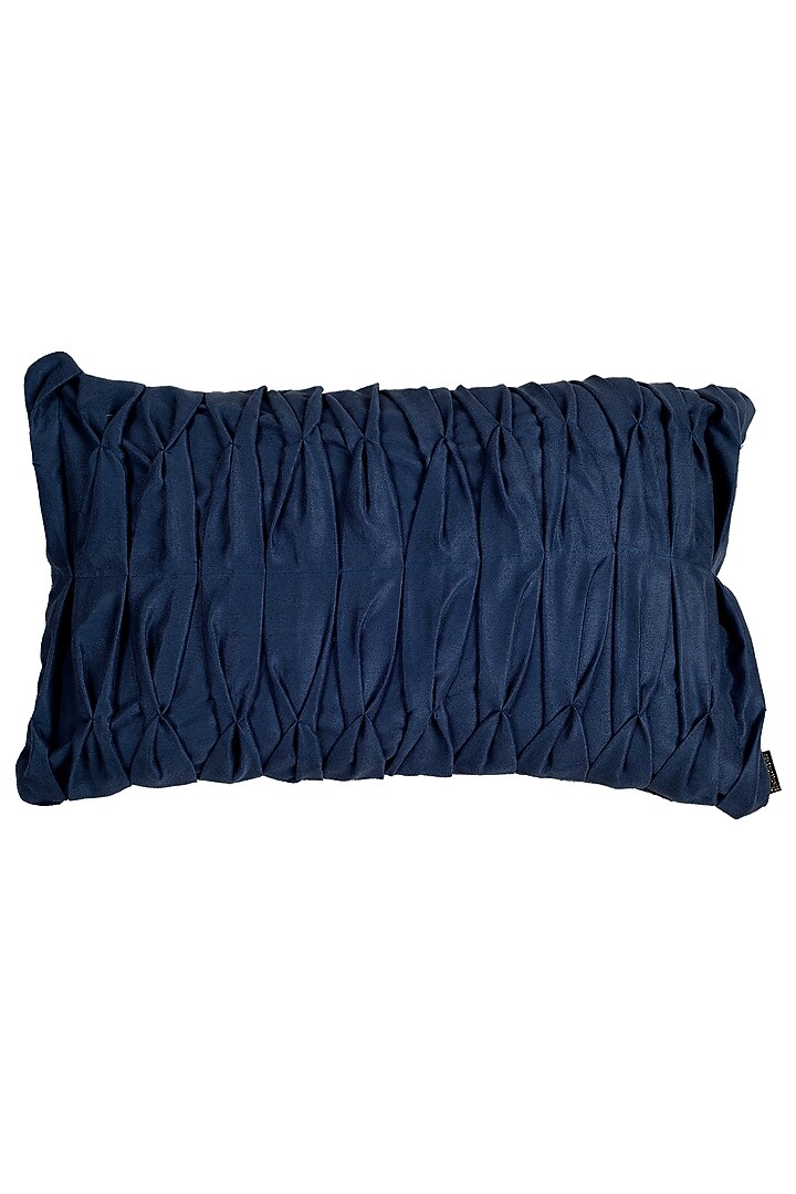 Royal Blue Polyester Box Pleated Cushion Cover by Solasta at Pernia's Pop Up Shop