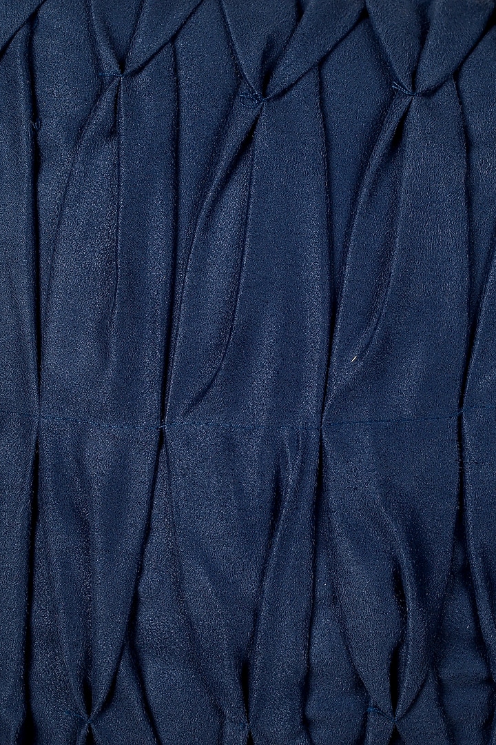 Royal Blue Polyester Box Pleated Cushion Cover by Solasta at Pernia's Pop Up Shop
