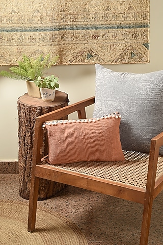 Orange Cotton Cushion Cover by Solasta