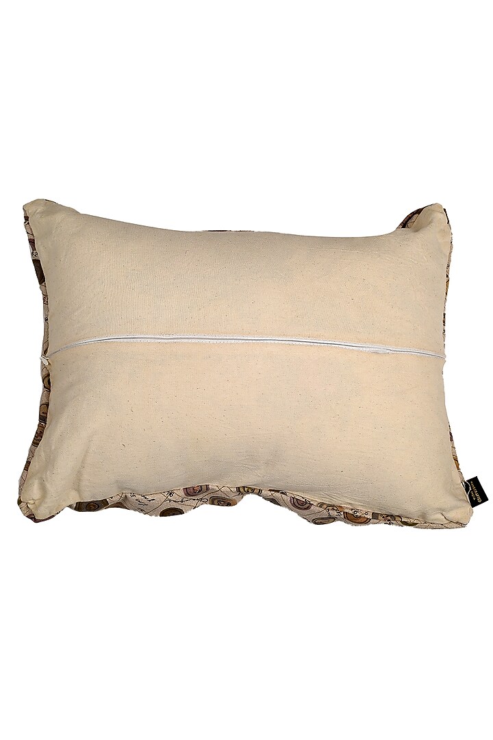 Beige Cotton Pleated Cushion Cover by Solasta at Pernia's Pop Up Shop