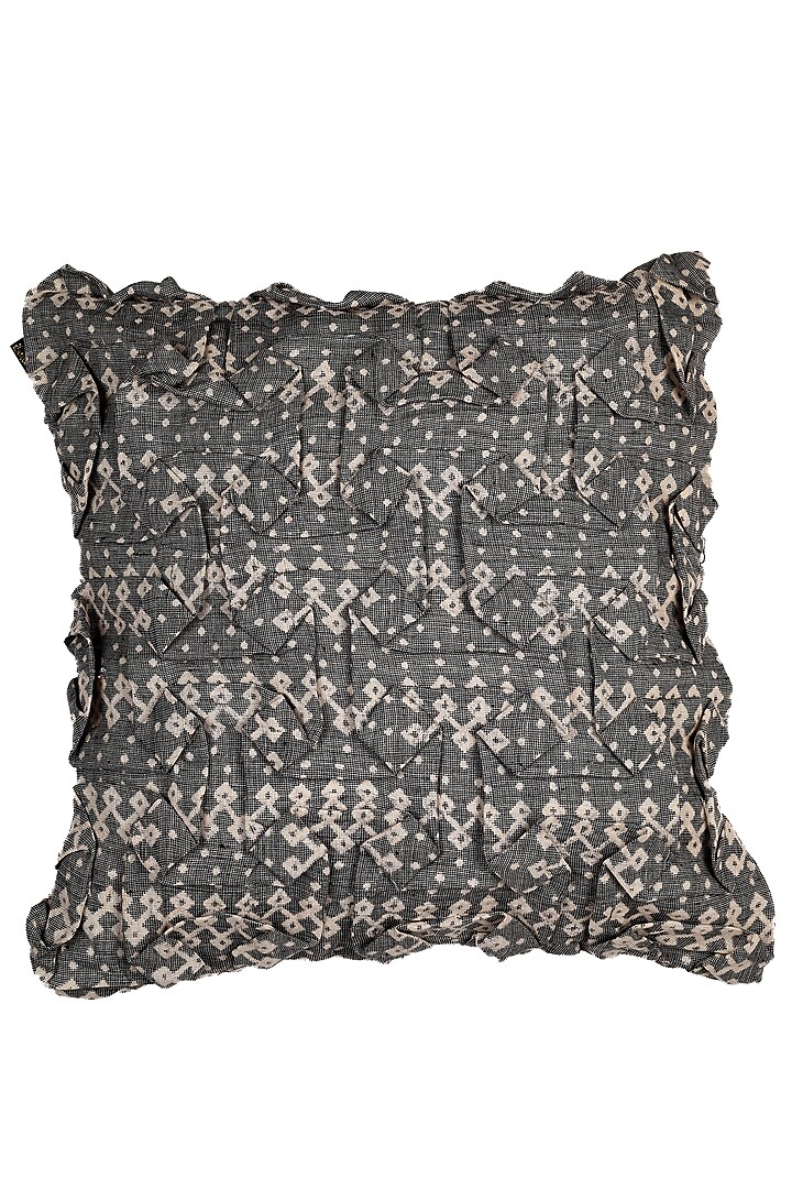 Grey Cotton Textured Cushion Cover by Solasta at Pernia's Pop Up Shop