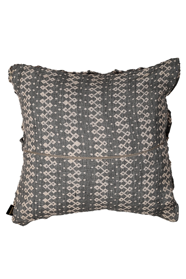 Grey Cotton Textured Cushion Cover by Solasta at Pernia's Pop Up Shop