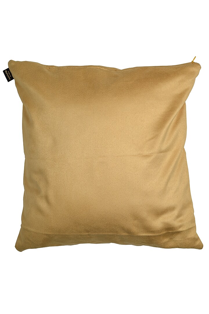 Golden Yellow Polyester Blend Smocked Cushion Cover by Solasta at Pernia's Pop Up Shop