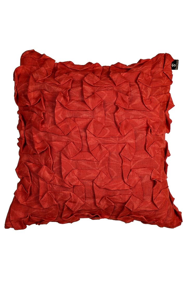 Red Cotton Abstract Pattern Cushion Cover by Solasta at Pernia's Pop Up Shop