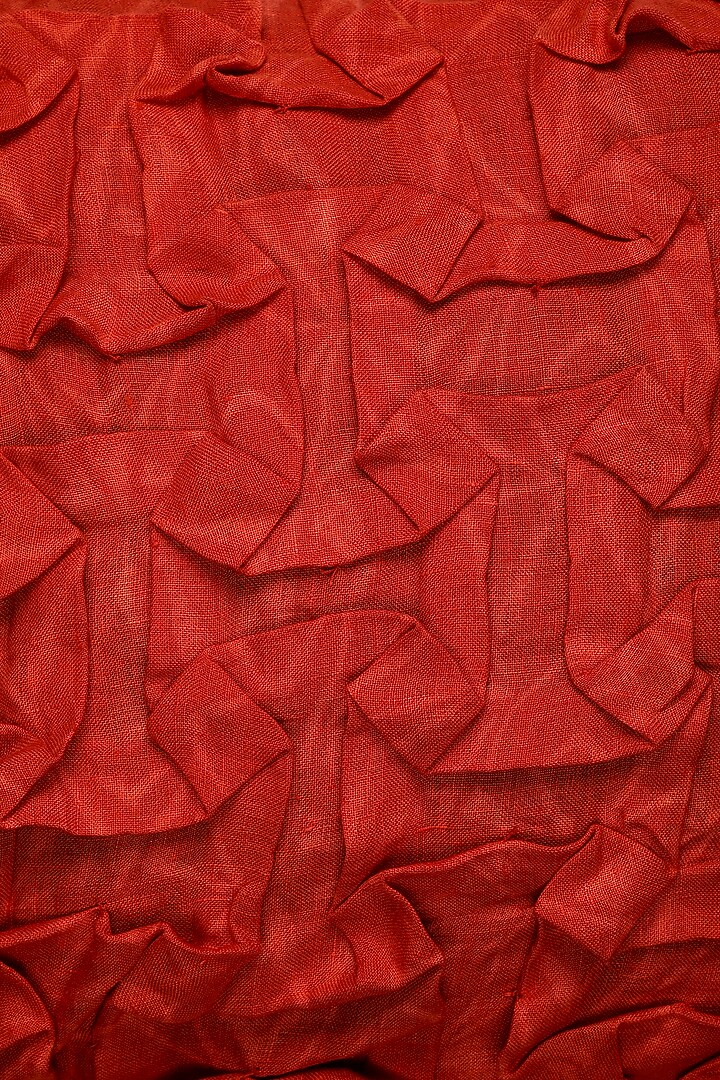 Red Cotton Abstract Pattern Cushion Cover by Solasta at Pernia's Pop Up Shop