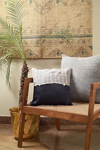 Purple Linen Textured Cushion Cover by Solasta