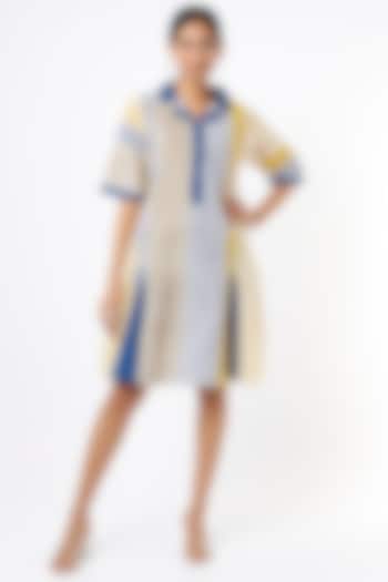 Indigo & Yellow Striped Dress by BANANA Labs