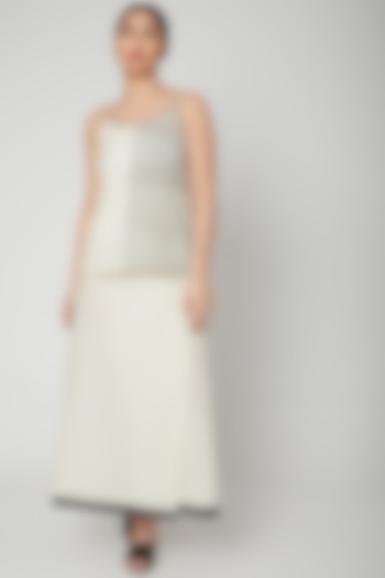 White Cotton Wrap Skirt Set by BANANA Labs at Pernia's Pop Up Shop