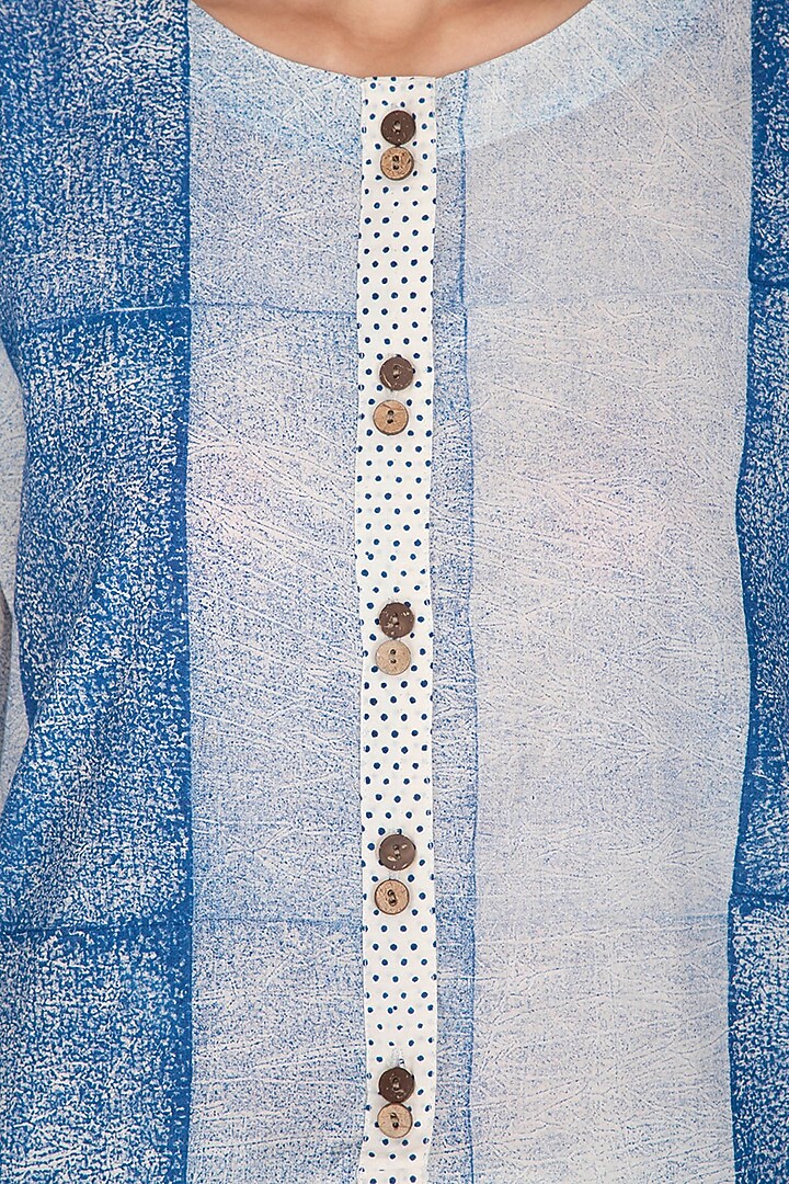 Indigo Hand Printed Kurta by BANANA Labs at Pernia's Pop Up Shop