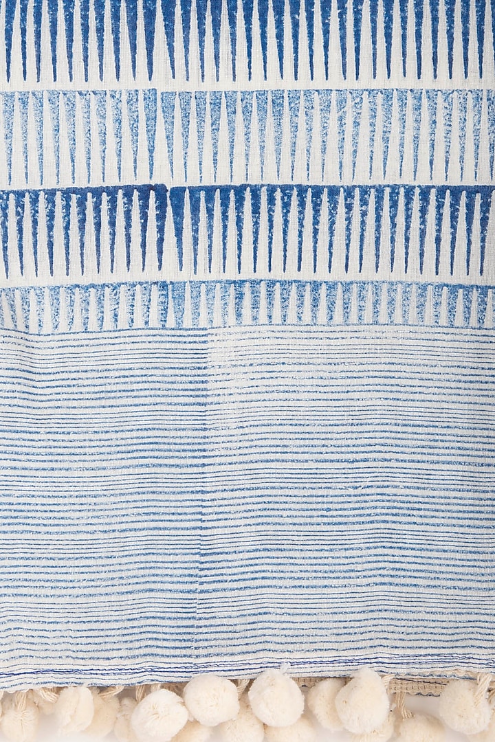 Indigo Block Printed Dupatta by BANANA Labs at Pernia's Pop Up Shop