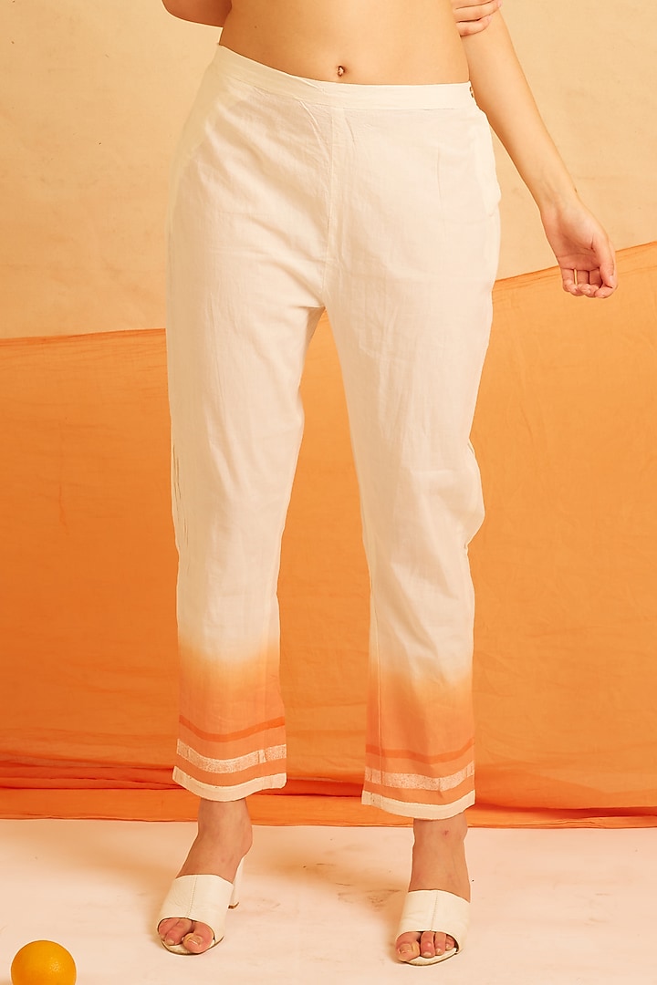 Orange & White Cotton Printed Kurta Set by BANANA Labs at Pernia's Pop Up Shop