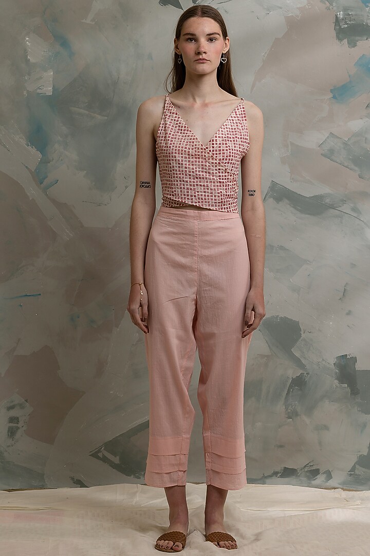 Pink Printed Pants by BANANA Labs at Pernia's Pop Up Shop