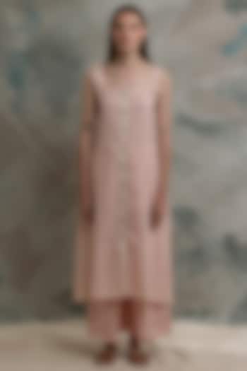 White & Pink Cotton Printed Kurta Set by BANANA Labs at Pernia's Pop Up Shop