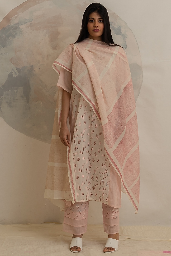 Pink Cotton Printed Kurta Set by BANANA Labs at Pernia's Pop Up Shop