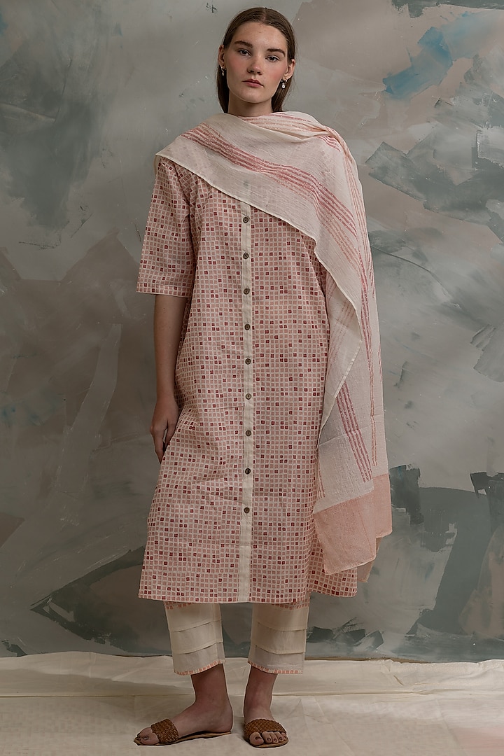 Pink Pure Cotton Printed Kurta Set by BANANA Labs