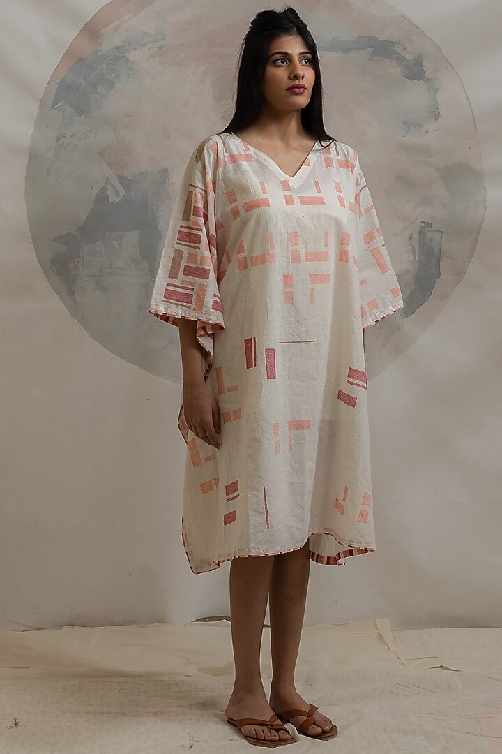 White Cotton Kaftan Dress by BANANA Labs at Pernia's Pop Up Shop