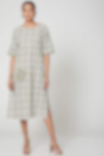 White Printed Midi Summer Dress by BANANA Labs at Pernia's Pop Up Shop