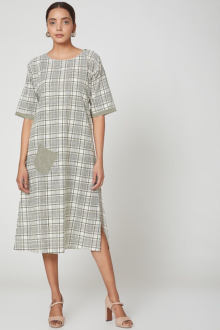 White Printed Midi Summer Dress by BANANA Labs at Pernia's Pop Up Shop