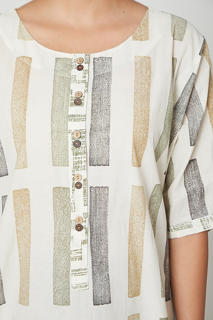 White Printed Kurta Set by BANANA Labs at Pernia's Pop Up Shop