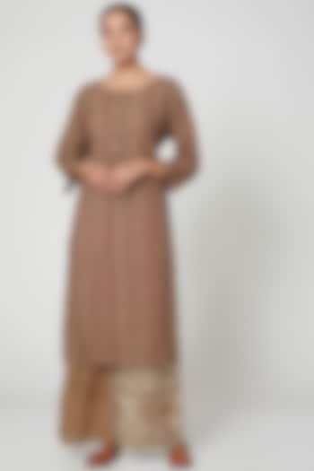 Brown Cotton Printed Kurta Set by BANANA Labs at Pernia's Pop Up Shop