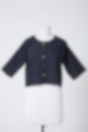 Black Cotton Crop Top by BANANA Labs at Pernia's Pop Up Shop