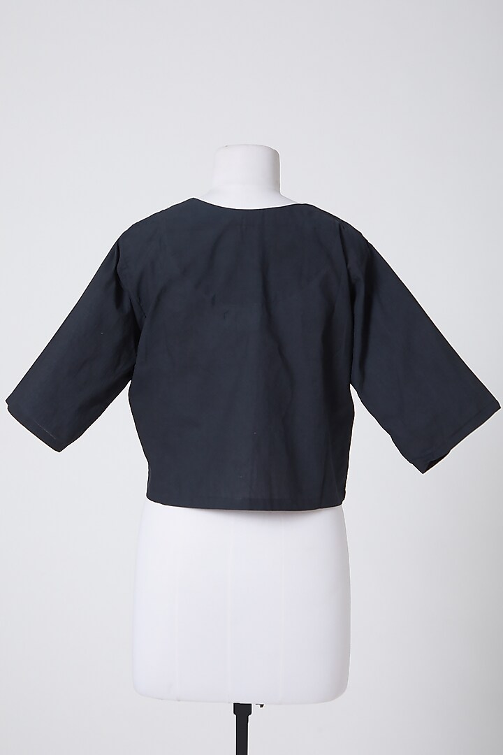 Black Cotton Crop Top by BANANA Labs at Pernia's Pop Up Shop