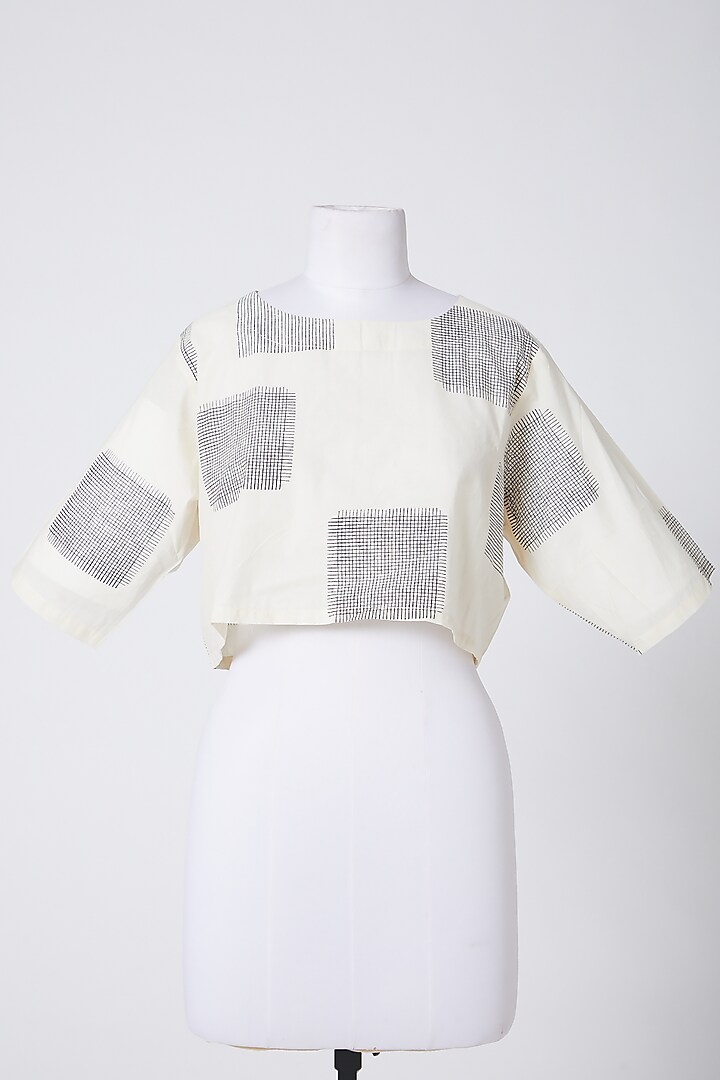 White Cotton Crop Top by BANANA Labs