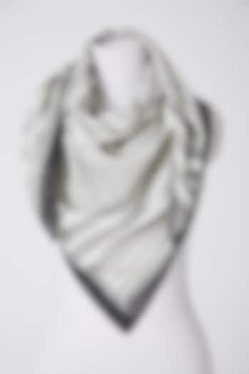 White & Grey Printed Scarf by BANANA Labs