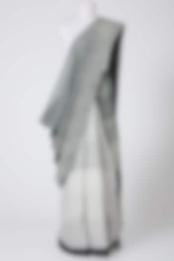 Grey & White Printed Saree by BANANA Labs at Pernia's Pop Up Shop