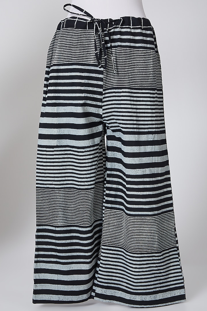 White & Black Digitally Printed Palazzo Pants by BANANA Labs at Pernia's Pop Up Shop