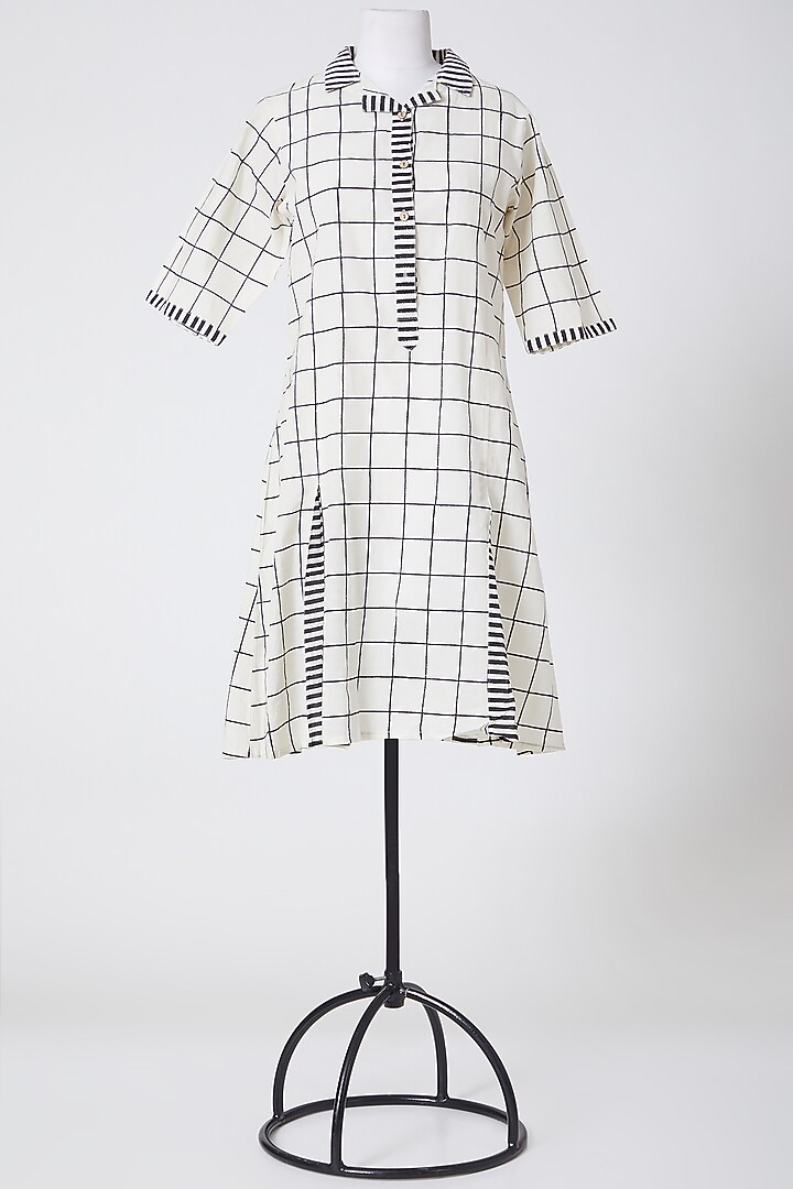 White Printed Summer Dress by BANANA Labs at Pernia's Pop Up Shop