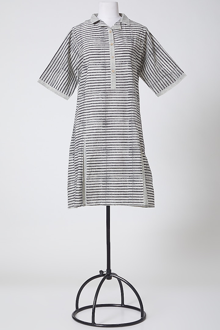 White & Black Printed Summer Dress by BANANA Labs at Pernia's Pop Up Shop