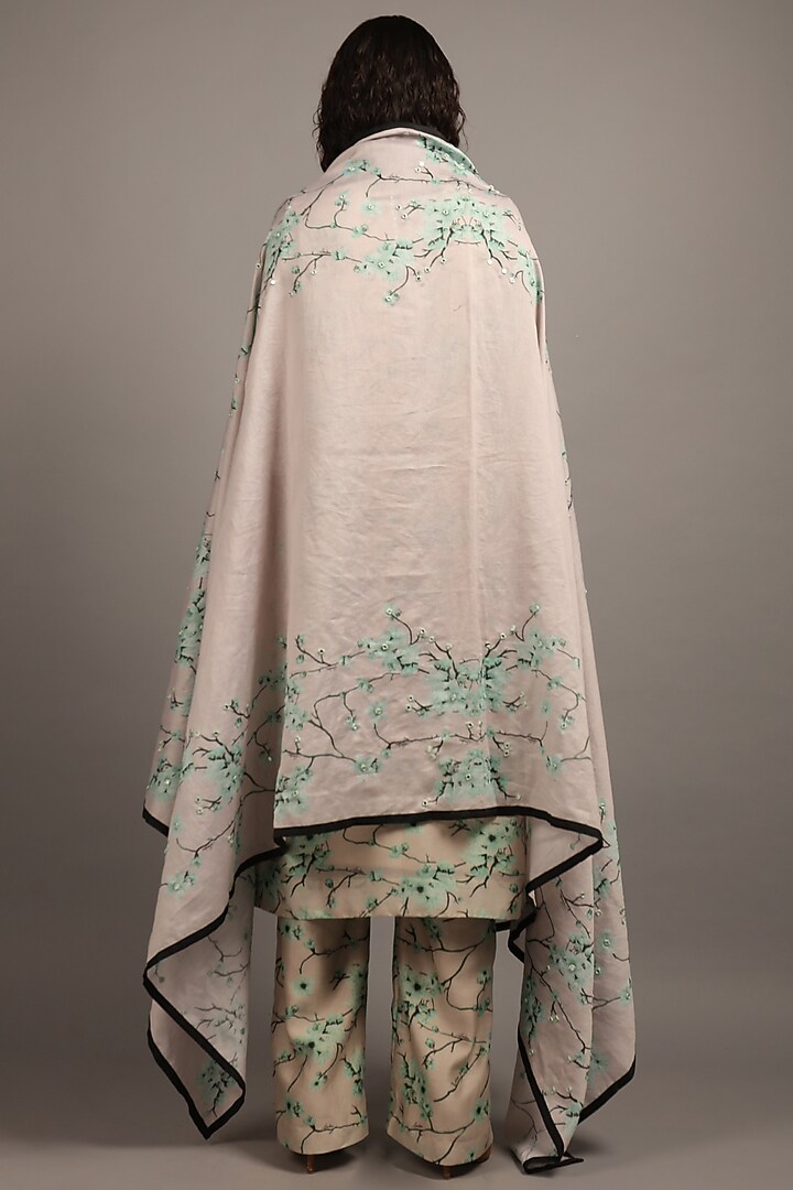 Smoke Grey Embroidered Kurta Set by Sailex at Pernia's Pop Up Shop