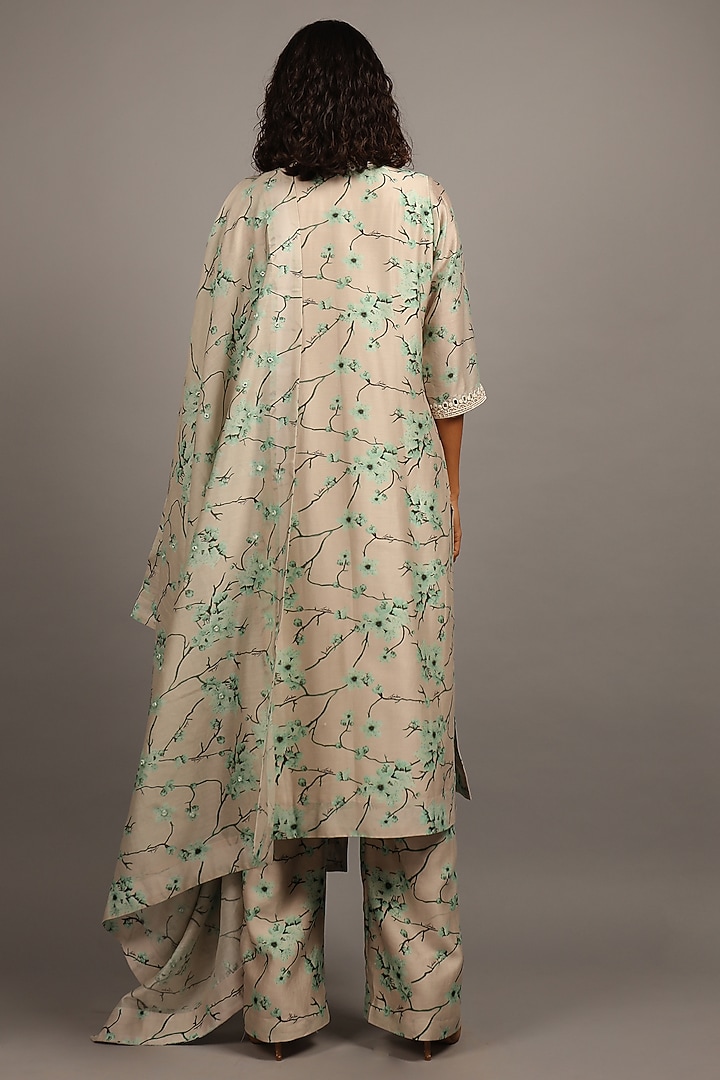 Smoke Grey Chanderi Silk Kurta Set by Sailex at Pernia's Pop Up Shop
