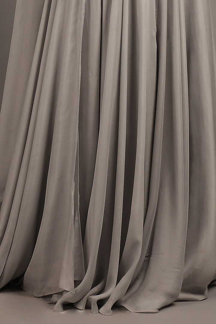 Smoke Grey Embroidered Wedding Lehenga Set by Sailex at Pernia's Pop Up Shop