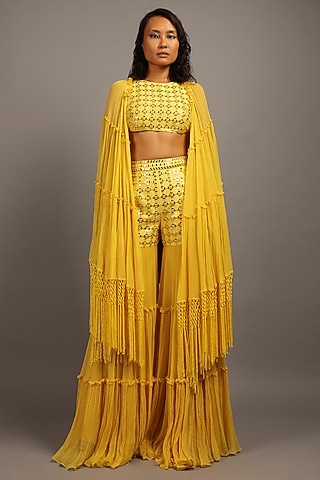 Sunshine Crinkled Chiffon Sharara Set by Sailex