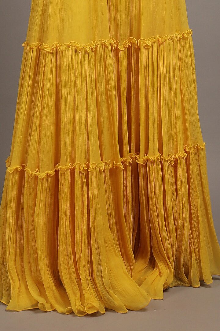 Sunshine Crinkled Chiffon Wedding Sharara Set by Sailex at Pernia's Pop Up Shop