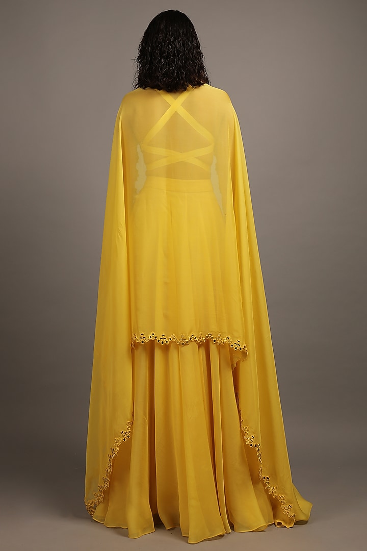 Sunshine Yellow Chanderi Silk Wedding Lehenga Set by Sailex at Pernia's Pop Up Shop