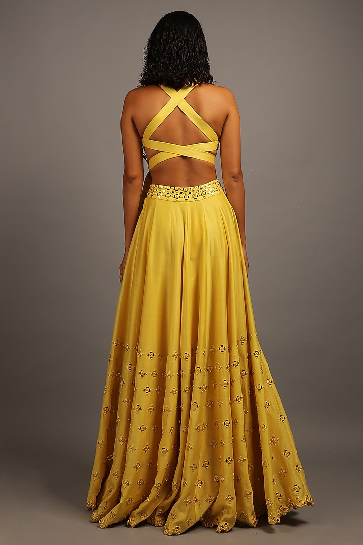 Sunshine Yellow Embellished Wedding Lehenga Set by Sailex at Pernia's Pop Up Shop