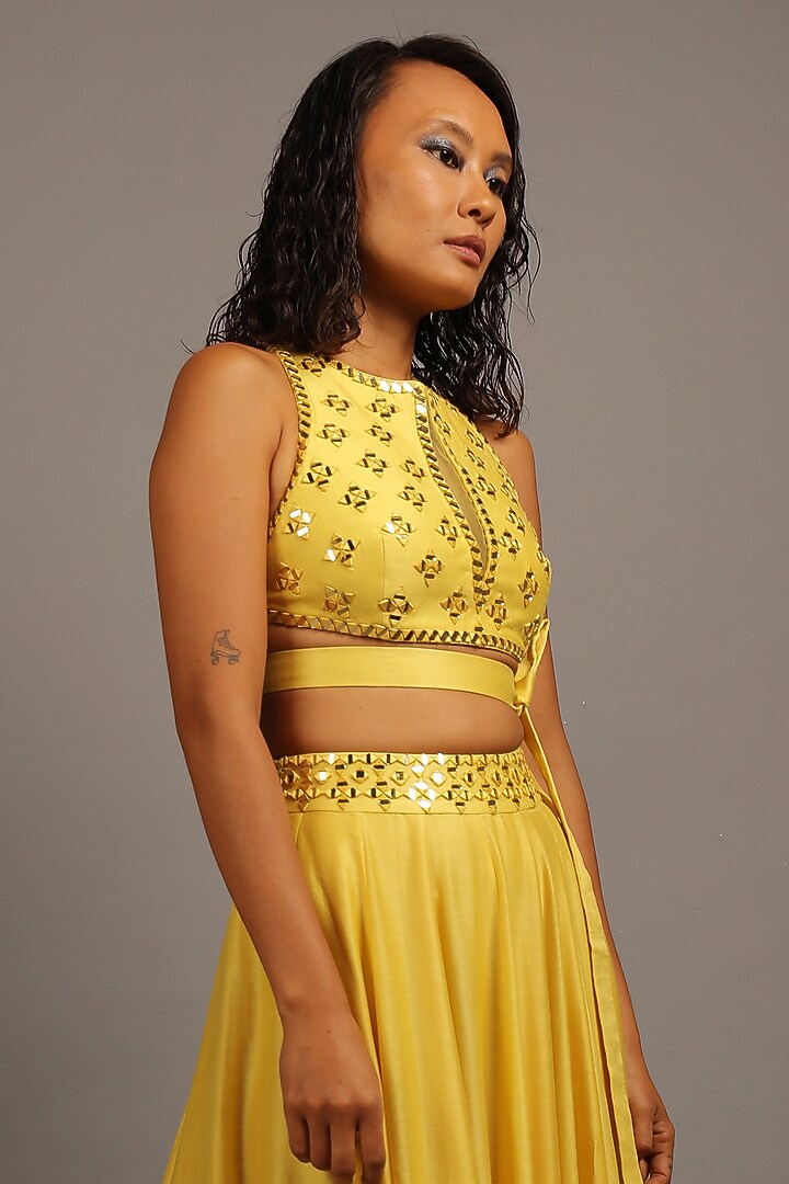 Sunshine Yellow Embellished Wedding Lehenga Set by Sailex at Pernia's Pop Up Shop