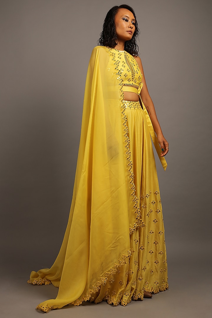 Sunshine Yellow Embellished Wedding Lehenga Set by Sailex at Pernia's Pop Up Shop