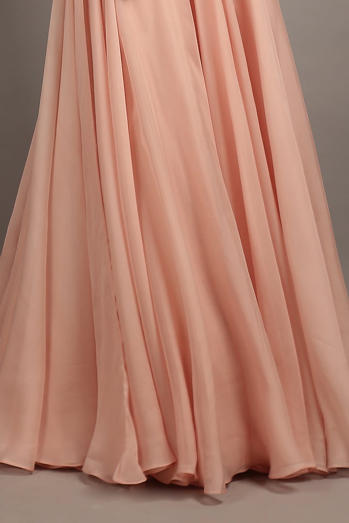 Blush Pink Organza Wedding Lehenga Set by Sailex at Pernia's Pop Up Shop